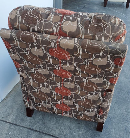 Brown fabric recliner armchair accent/living room chair