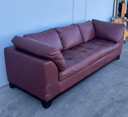 Red/ burgundy sofa / couch leather style