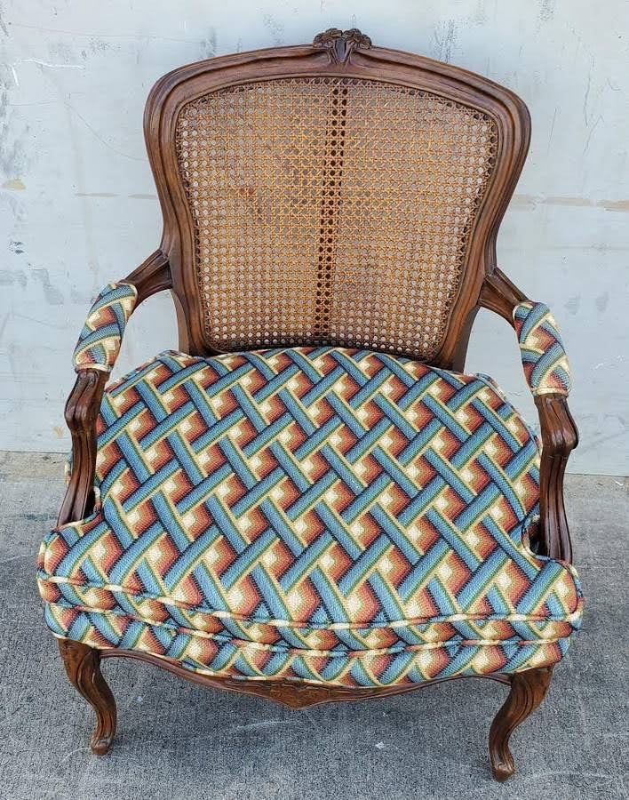 Antique cane/wicker/rattan armchair
