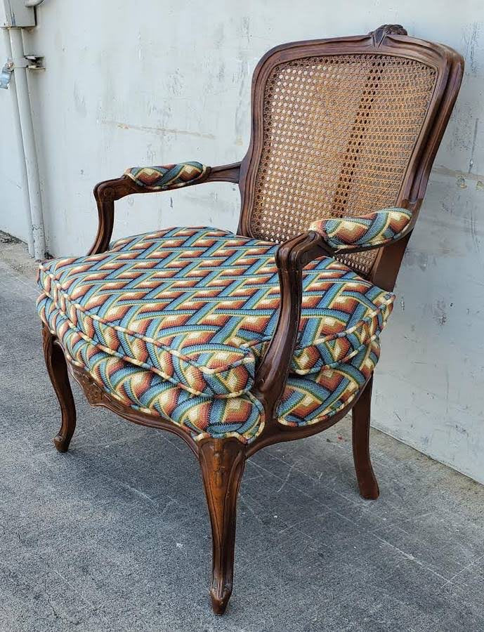 Antique cane/wicker/rattan armchair