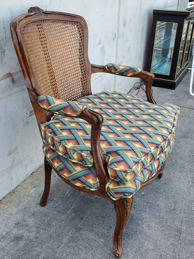 Antique cane/wicker/rattan armchair