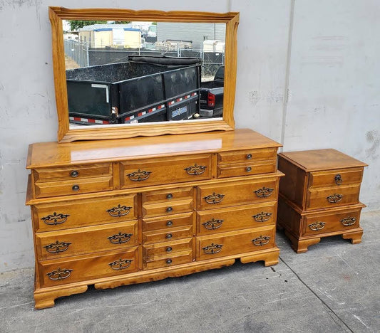 Meredith dresser with mirror and nightstand/bedside table