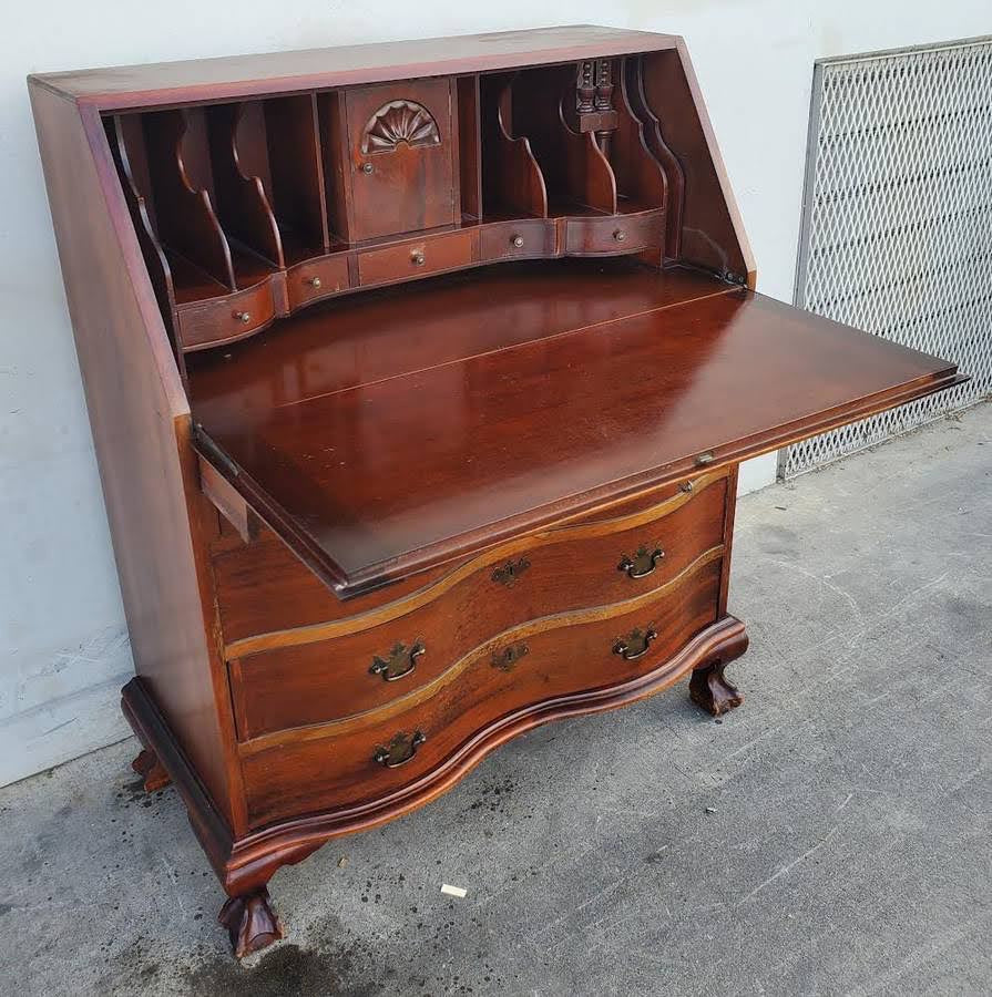 Antique northwestern cabinet co. drop-front secretary desk mahogany/cherry