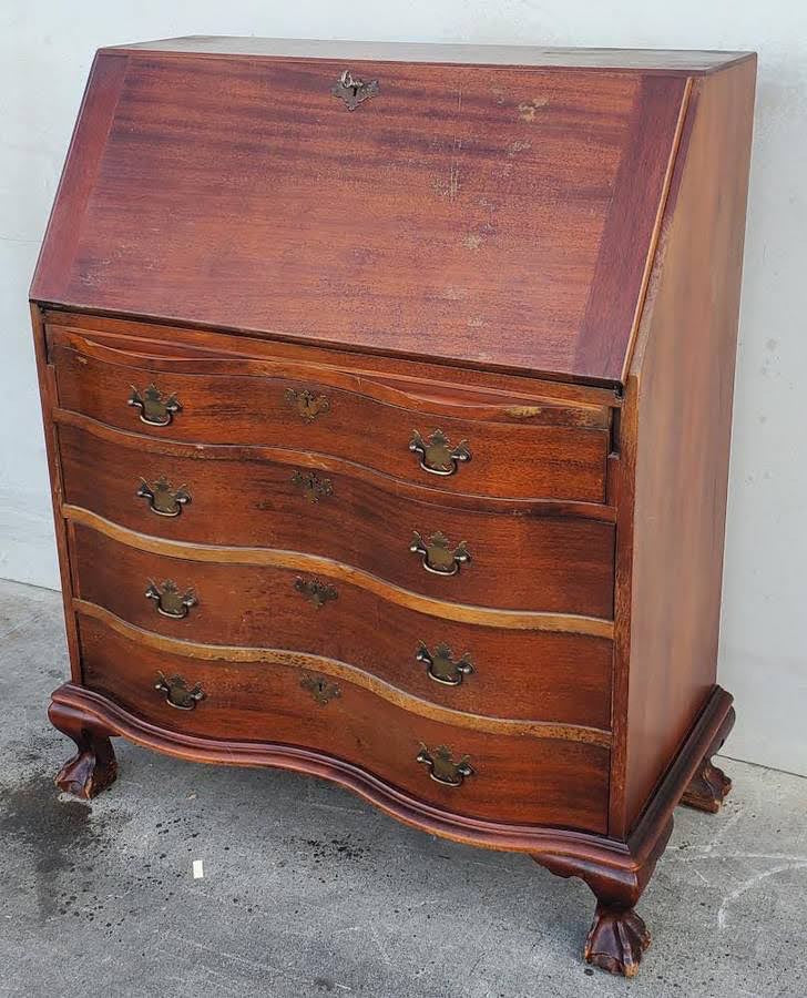 Antique northwestern cabinet co. drop-front secretary desk mahogany/cherry