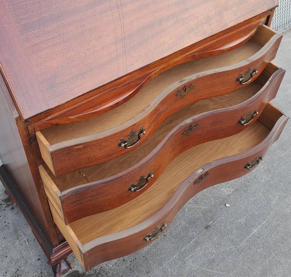 Antique northwestern cabinet co. drop-front secretary desk mahogany/cherry