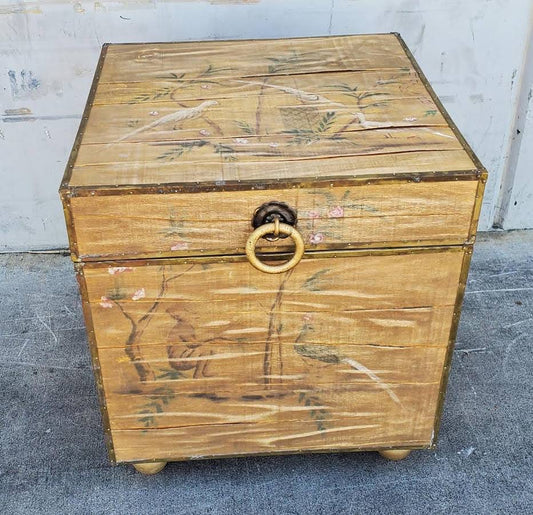 Antique/vintage chest/trunk/box hand painted
