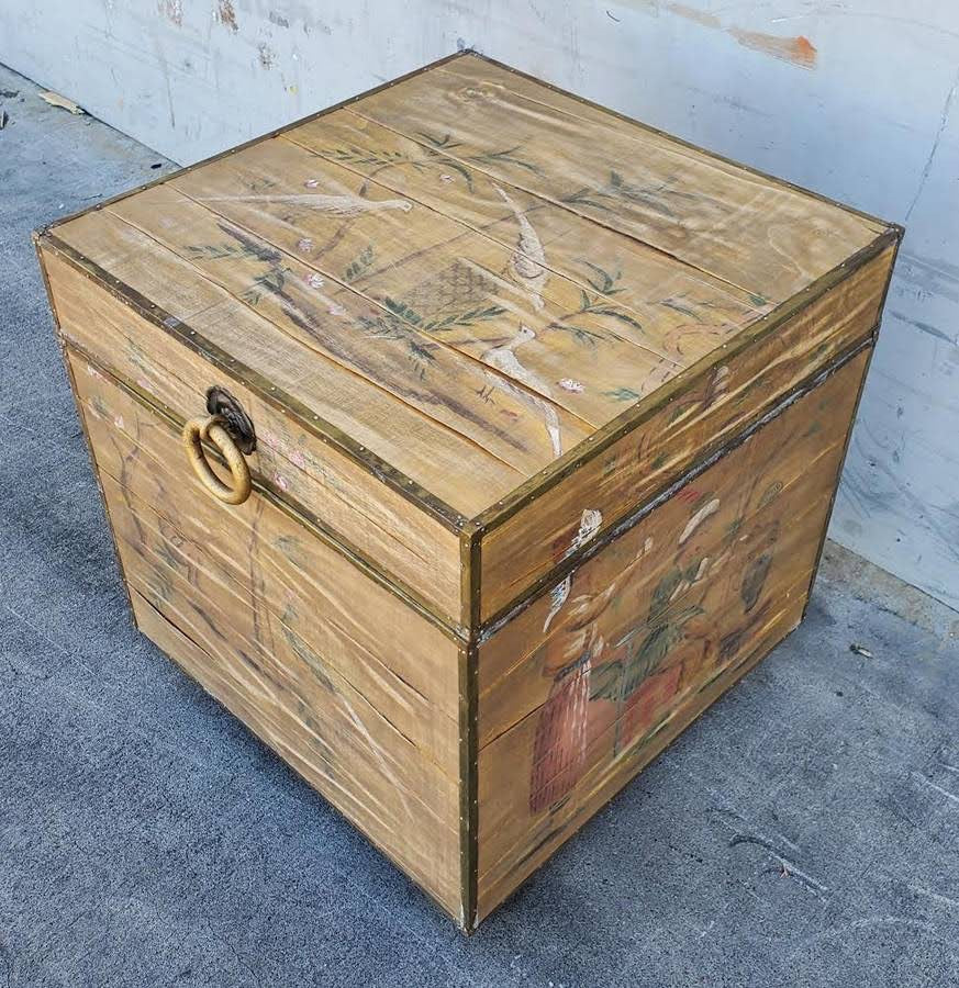 Antique/vintage chest/trunk/box hand painted