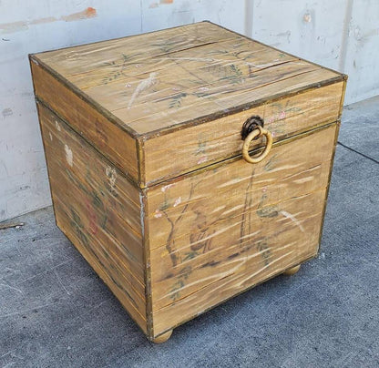 Antique/vintage chest/trunk/box hand painted