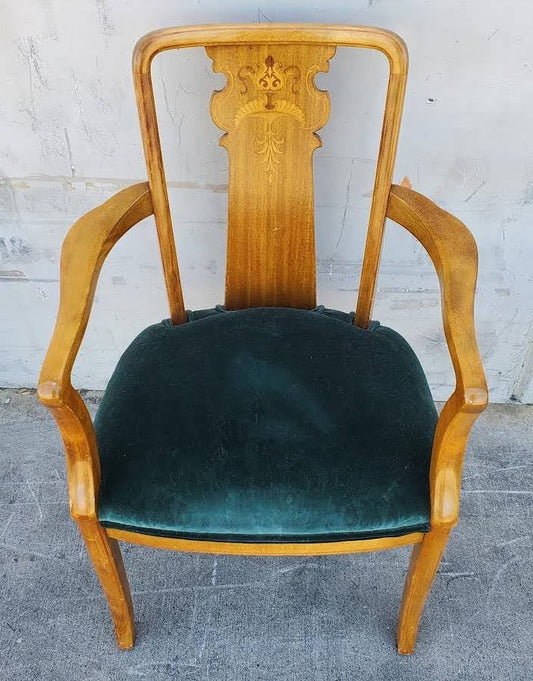 Green cushion armchair antique/vintage