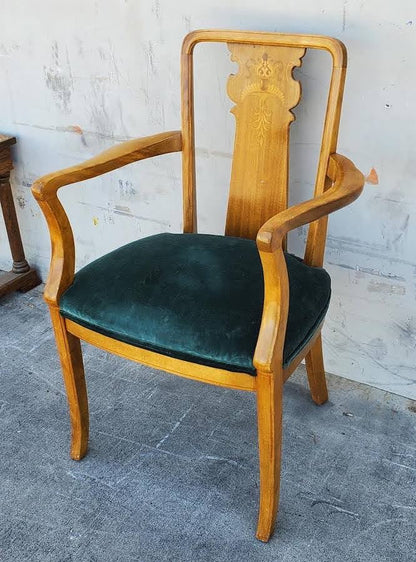 Green cushion armchair antique/vintage