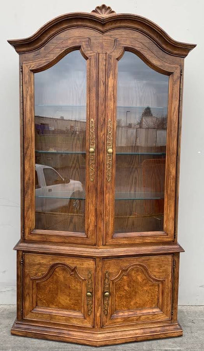China hutch curved top display cabinet