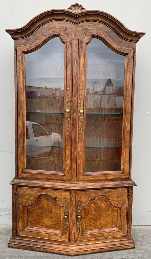 China hutch curved top display cabinet
