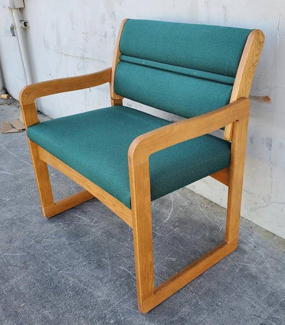 Green bariatric sled base waiting room/guest armchair