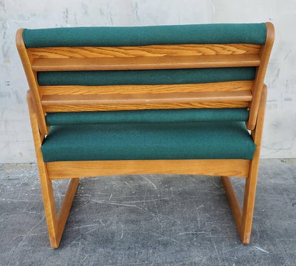 Green bariatric sled base waiting room/guest armchair