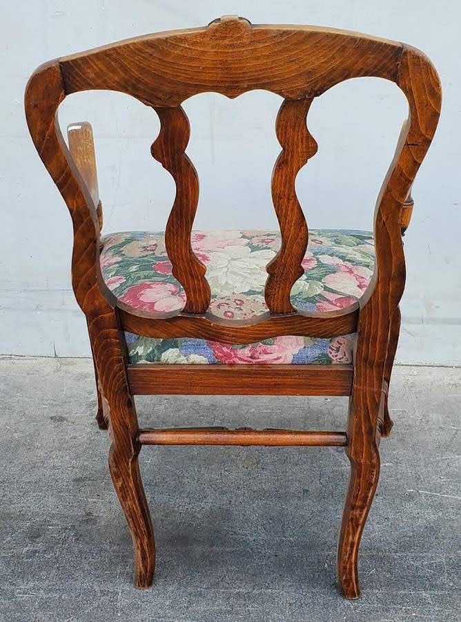 Antique/vintage floral cushion armchair