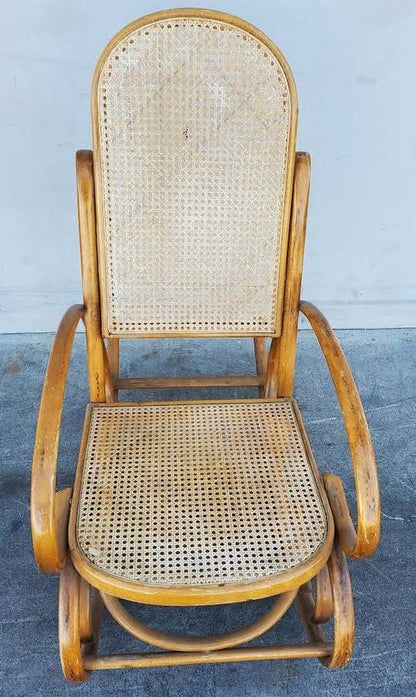 Vintage wicker/cane rocking chair bentwood