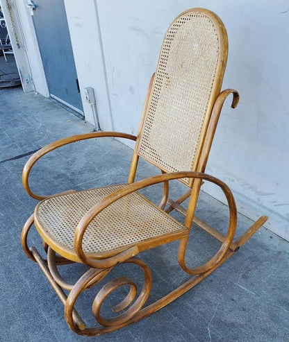 Vintage wicker/cane rocking chair bentwood