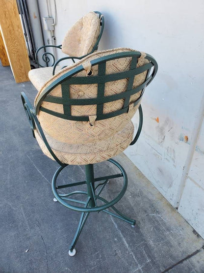 Bar/counter stools green/tan (2)