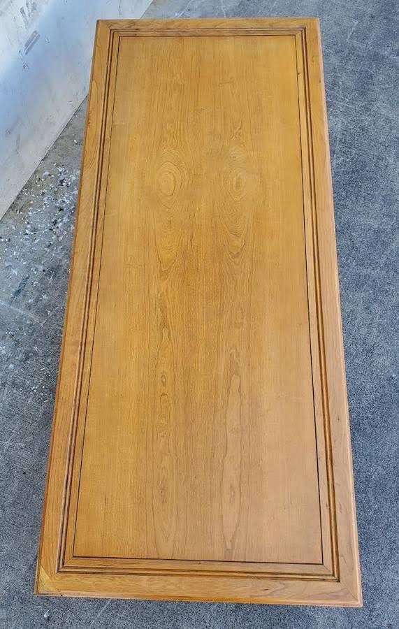 French style light wood long coffee table
