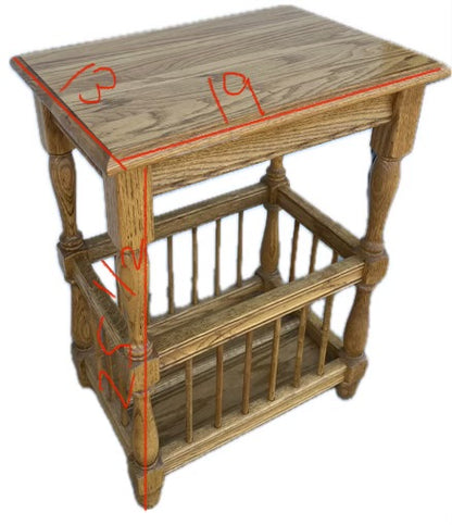 End/side table with magazine rack vintage