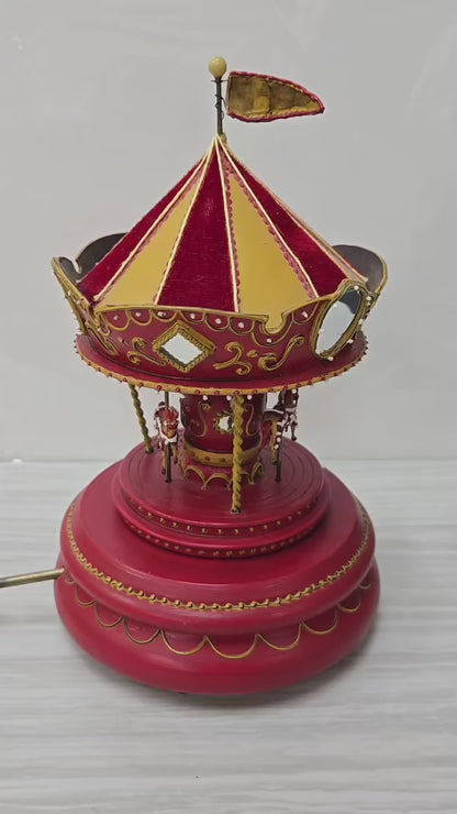 Vintage Musical Carousel Go Round Music Box